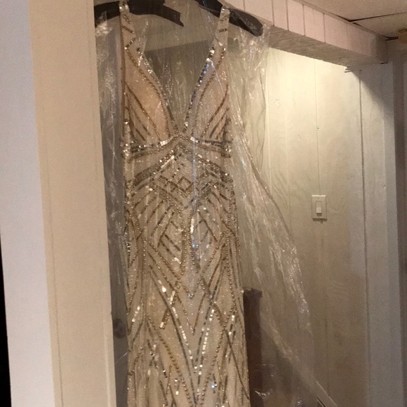 Dresses & Skirts - SCALA floor length white beaded prom dress